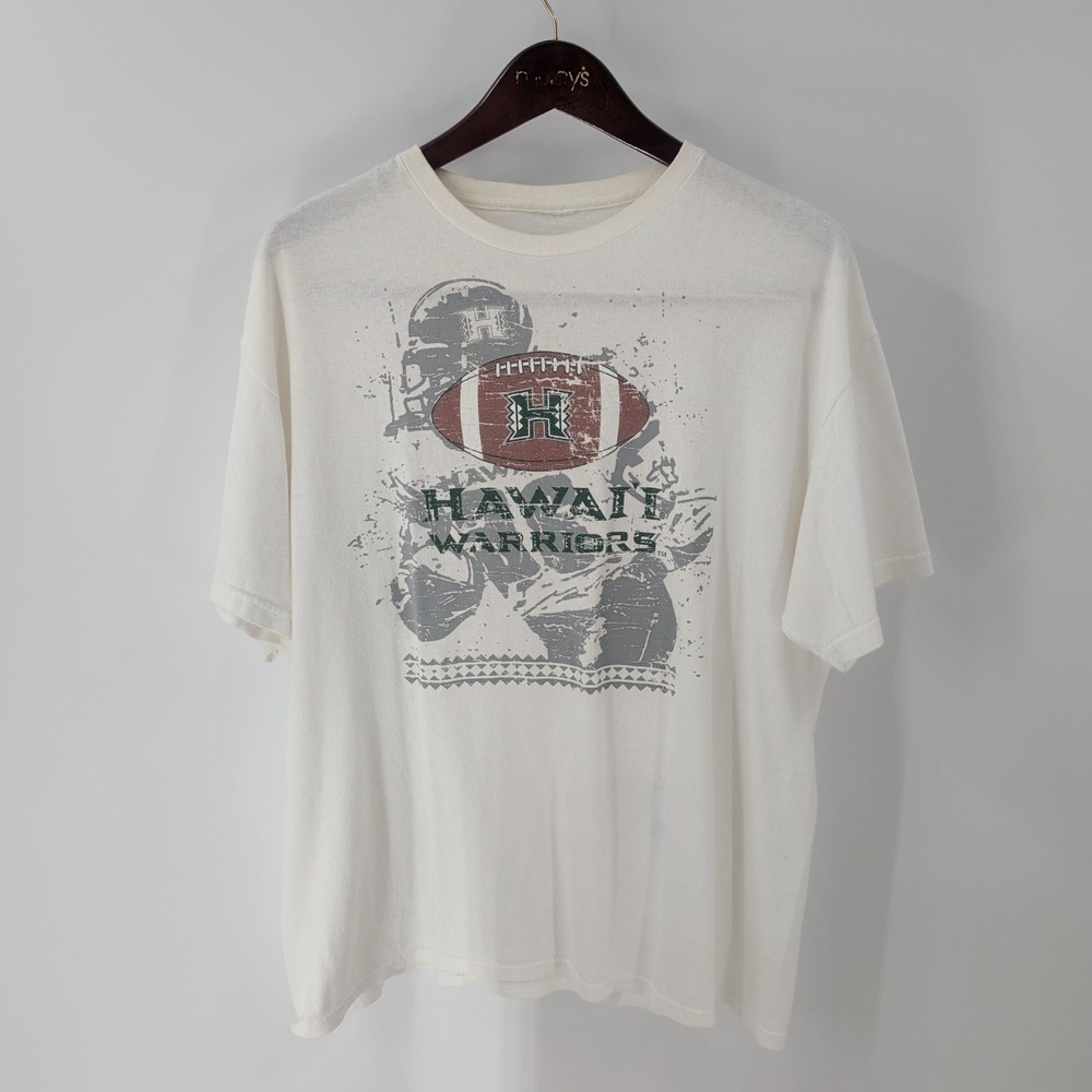 Vintage 90's Hawaii Warriors‎ Crew Neck Short-Sleeve Graphic T-Shirt White